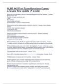 NURS 445 Final Exam Questions Correct Answers New Update &lpar;A Grade&rpar;