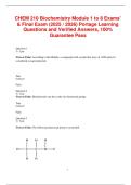 CHEM 210 &ndash; Biochemistry Modules 1&ndash;8 and Final Exam &lpar;Updated 2022&rpar; &ndash; Portage Learning Complete Exam Guide with Verified Answers