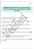 NJ Radon Measurement Technician Exam  &lpar;Practice Questions with Detailed Verified  Answers