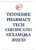 Tennessee Pharmacy Technician Certification Exam Practice Test 2025 - Tennessee Board of Pharmacy &vert; PTCE&sol;PTCB Prep &lpar;Complete Q&A&comma; Verified 100&percnt; Correct & Graded A&plus;&rpar;