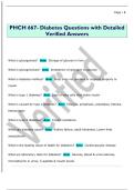 PHCH 667- Diabetes Questions with Detailed  Verified Answers 