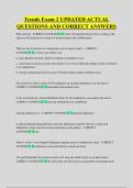 Trends Exam 2 UPDATED ACTUAL  QUESTIONS AND CORRECT ANSWERS