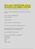 HCAL Exam 3 UPDATED Study ACTUAL  QUESTIONS AND CORRECT ANSWERS
