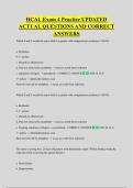 HCAL Exam 4 Practice UPDATED  ACTUAL QUESTIONS AND CORRECT  ANSWERS