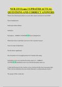 NUR 233 Exam 3 UPDATED ACTUAL  QUESTIONS AND CORRECT ANSWERS