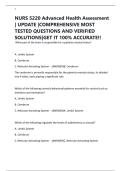 NURS 5220 Advanced Health Assessment &vert; UPDATE &vert;COMPREHENSIVE MOST TESTED QUESTIONS AND VERIFIED SOLUTIONS&vert;GET IT 100&percnt; ACCURATE&excl;&excl;