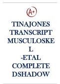 Tina Jones Musculoskeletal Transcript&colon; Shadow Health Graded A&plus; Study Guide