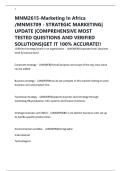 MNM2615-Marketing In Africa &sol;MNM3709 - STRATEGIC MARKETING&vert; UPDATE &vert;COMPREHENSIVE MOST TESTED QUESTIONS AND VERIFIED SOLUTIONS&vert;GET IT 100&percnt; ACCURATE&excl;&excl;