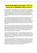 Social Media Marketing Exam 1 &lpar;Ch1-5&rpar; - University of Oklahoma &vert;85 Q&rsquo;s and A&rsquo;s