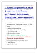 CIC Agency Management Practice Exam  Questions And Correct Answers  &lpar;Verified Answers&rpar; Plus Rationales  2025&vert;2026 Q&A &vert; Instant Download Pdf 