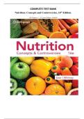 COMPLETE TEST BANK Nutrition&colon; Concepts and Controversies&comma; 16th Edition&period; &lpar;All Chapters 1 &ndash; 15&comma; Latest Edition&comma; Verified&rpar;