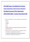 EPA-608 Type II Certification Practice  Exam Questions And Correct Answers  &lpar;Verified Answers&rpar; Plus Rationales  2025&vert;2026 Q&A &vert; Instant Download Pdf