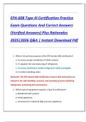 EPA-608 Type III Certification Practice  Exam Questions And Correct Answers  &lpar;Verified Answers&rpar; Plus Rationales  2025&vert;2026 Q&A &vert; Instant Download Pdf