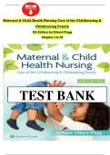 Test Bank for Maternal & Child Health Nursing&colon; Care of the Childbearing & Childrearing Family&comma; 9th Edition by JoAnne Silbert-Flagg &lpar;Latest 2025&ndash;2026 Update&rpar;