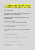 CTT Midterm Exam UPDATED ACTUAL  QUESTIONS AND CORRECT ANSWERS