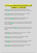 CTT Exam UPDATED QUESTIONS AND  CORRECT ANSWERS