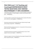 PGA PGM Level 1 3&period;0 Teaching and Coaching&vert;&vert;COMPREHENSIVE MOST TESTED QUESTIONS AND VERIFIED SOLUTIONS&vert;GET IT 100&percnt; ACCURATE&excl;&excl;