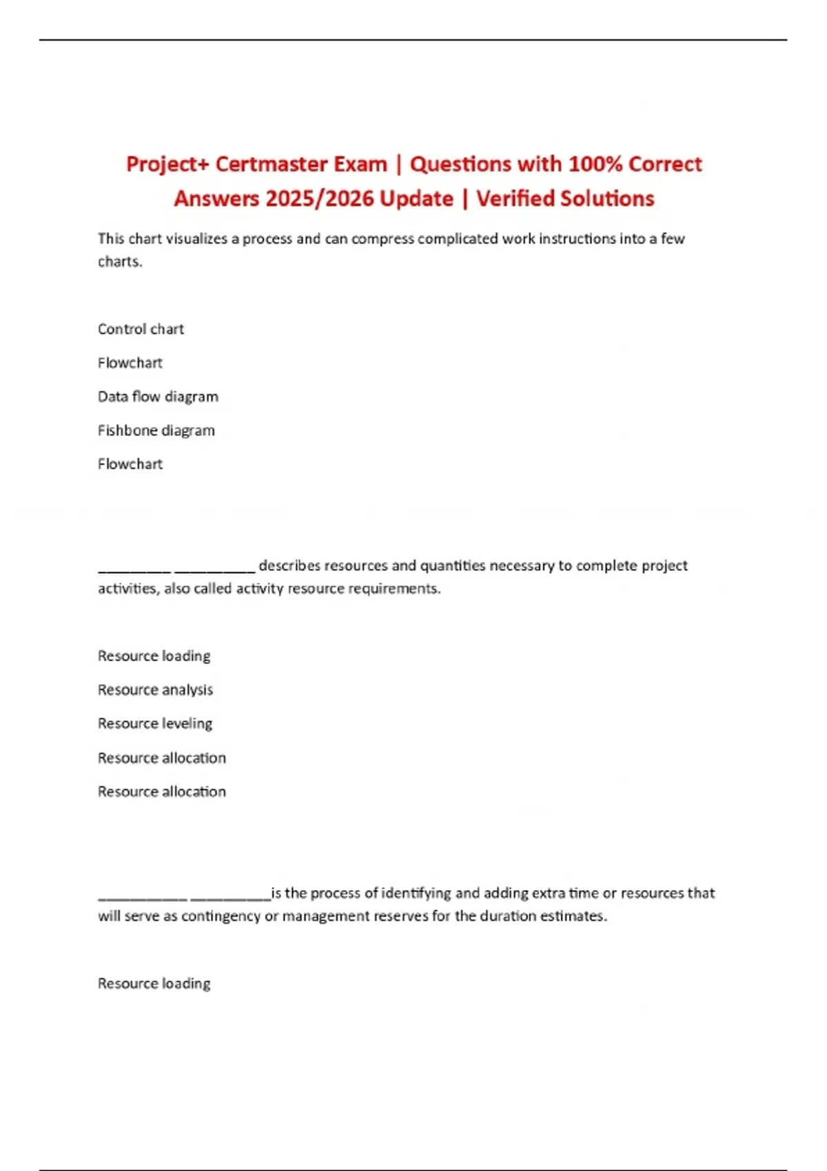 Project+ Certmaster Exam | Questions with 100% Correct Answers 2025/ ...