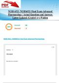 NURS 6521 &sol;NURS6521 Final Exam Advanced Pharmacology &vert; 98 Actual Questions and Answers Latest Updated 2025&sol;2026 &lpar;Graded A&plus;&rpar;-Walden