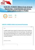 NURS 6521 &sol;NURS6521 Midterm Exam Advanced Pharmacology &vert; 99 Actual Questions and Answers Latest Updated 2025&sol;2026 &lpar;Graded A&plus;&rpar;-Walden