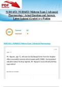 NURS 6521 &sol;NURS6521 Midterm Exam 2 Advanced Pharmacology &vert; 57 Actual Questions and Answers Latest Updated 2025&sol;2026 &lpar;Graded A&plus;&rpar;-Walden