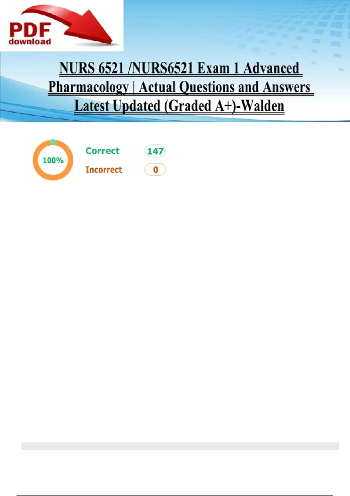 NURS 6521 /NURS6521 Exam 1 Advanced Pharmacology | Actual Questions and ...
