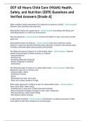 DCF 40 Hours Child Care &lpar;HSAN&rpar; Health&comma; Safety&comma; and Nutrition &lpar;2019&rpar; Questions and Verified Answers &lbrack;Grade A&rsqb;