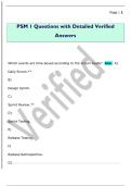 PSM 1 Questions with Detailed Verified  Answers