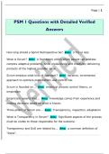 PSM 1 Questions with Detailed Verified  Answers