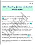 PSM 1 Exam Prep Questions with Detailed  Verified Answers