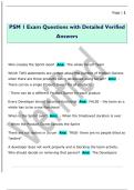 PSM 1 Exam Questions with Detailed Verified  Answers