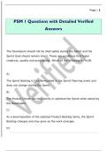 PSM 1 Questions with Detailed Verified  Answers