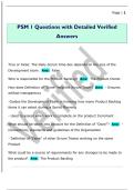 PSM 1 Questions with Detailed Verified  Answers
