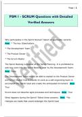 PSM 1 - SCRUM Questions with Detailed  Verified Answers
