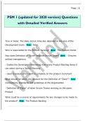 PSM 1 &lpar;updated for 2020 version&rpar; Questions  with Detailed Verified Answers