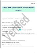 RIMS-CRMP Questions with Detailed Verified  Answers