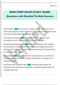 RIMS-CRMP EXAM STUDY GUIDE  Questions with Detailed Verified Answers