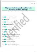 Skywest Pre-Entrance Questions with  Detailed Verified Answers