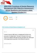 WGU D351 Functions of Human Resource Management &vert;OA&vert; Objective Assessment &vert;70 Actual Questions and Answers Latest Updated 2025&sol;2026 &lpar;Graded A&plus;&rpar;