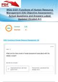 WGU D351 Functions of Human Resource Management &vert;OA&vert; Objective Assessment &vert; 176 Actual Questions and Answers Latest Updated 2025&sol;2026 &lpar;Graded A&plus;