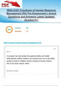 WGU D351 Functions of Human Resource Management &vert;PA&vert; Pre-Assessment &vert; 70 Actual Questions and Answers Latest Updated 2025&sol;2026 &lpar;Graded A&plus;&rpar;