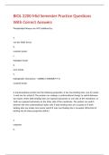 BIOL 2200 Mid Semester Practice Questions With Correct Answers 