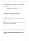 BIOL 2200 Exam 1 Questions With Correct Answers