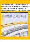 SOLUTION MANUAL FOR MECHANICS OF MATERIALS&colon; AN INTEGRATED LEARNING SYSTEM 5TH EDITION BY TIMOTHY A&period; PHILPOT&period; ALL CHAPTERS 1-17&vert; LATEST 2026