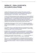 SHRM-CP - FINAL EXAM WITH ACCURATE SOLUTIONS