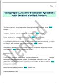 Sonographic Anatomy Final Exam Questions  with Detailed Verified Answers