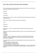 HAP FINAL EXAM QUESTIONS AND ANSWERS