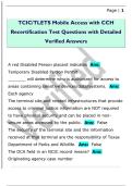TCIC&sol;TLETS Mobile Access with CCH  Recertification Test Questions with Detailed  Verified Answers