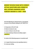 BONENT REVIEW EXAM WITH CORRECT ACTUAL QUESTIONS AND CORRECTLY WELL DEFINED ANSWERS LATEST ALREADY GRADED A&plus; 2025 &ndash; 2026