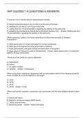 HAP QUIZZES 1-9 QUESTIONS & ANSWERS